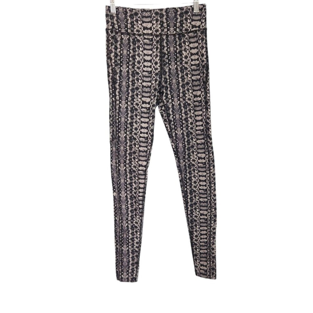 Under Armour Compression Leggings Snakeskin Print Black White Size Small EUC